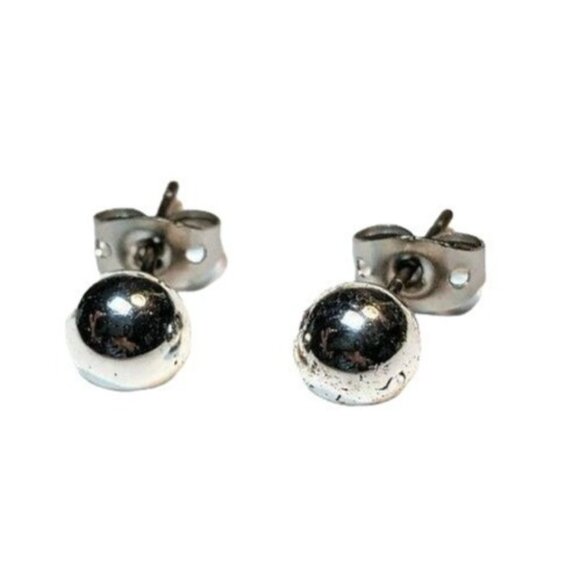 Pierced/Stud Silver Ball Earrings A286 - Picture 2 of 6